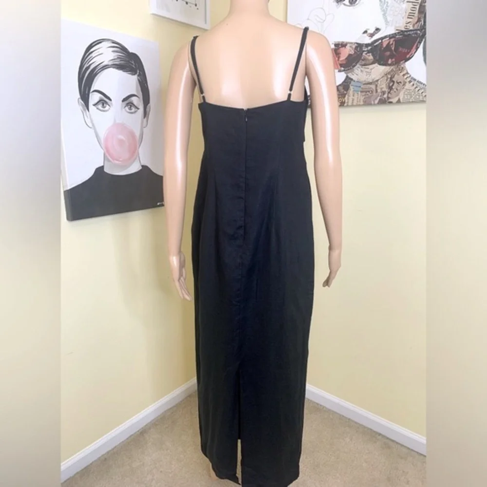 💫HP‼️💫 NWT Revolve RUMER 100% Linen “Bridget” Ring Maxi in Black, Size Large - Picture 12 of 17